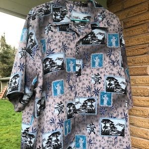 Shaolin Men’s Gray/Blue Short Sleeves Shirt XL